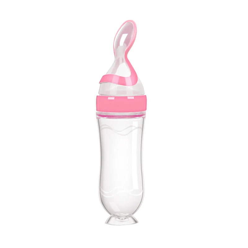 Baby Squeeze Bottle with Spoon – Milk & Cereal Feeder