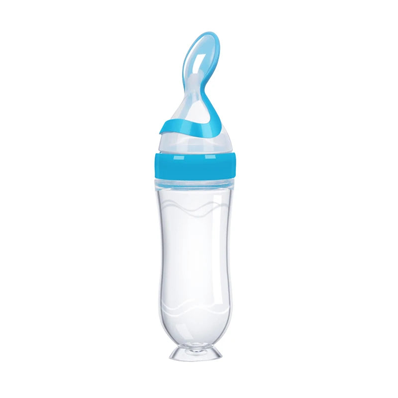 Baby Squeeze Bottle with Spoon – Milk & Cereal Feeder