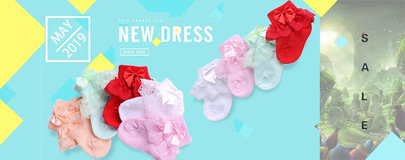 Non-Slip Baby Girl Bow Knee Socks – Cotton (0–2T)