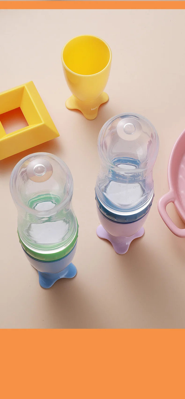 Baby Squeeze Bottle with Spoon – Milk & Cereal Feeder