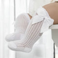 Non-Slip Baby Girl Bow Knee Socks – Cotton (0–2T)