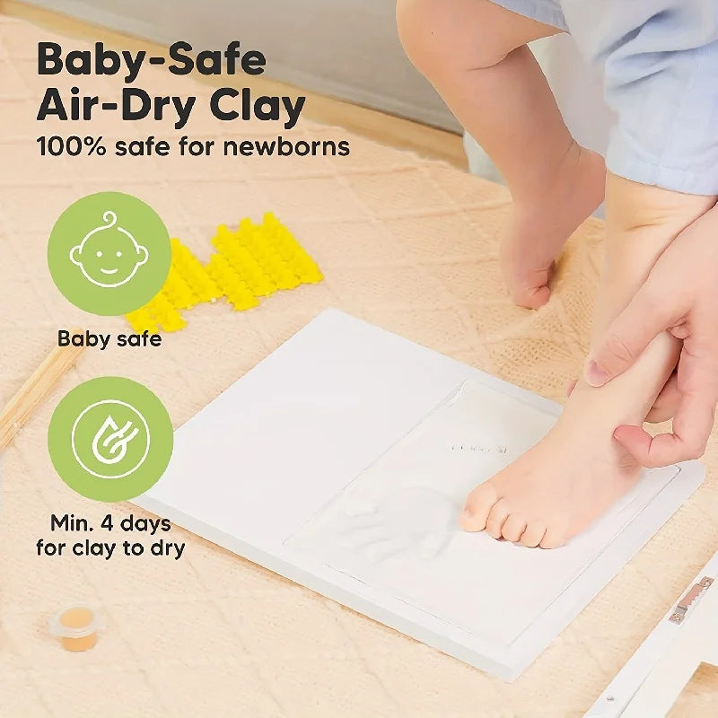 Baby Hand & Footprint Kit – Clay Photo Frame Keepsake for Boys & Girls