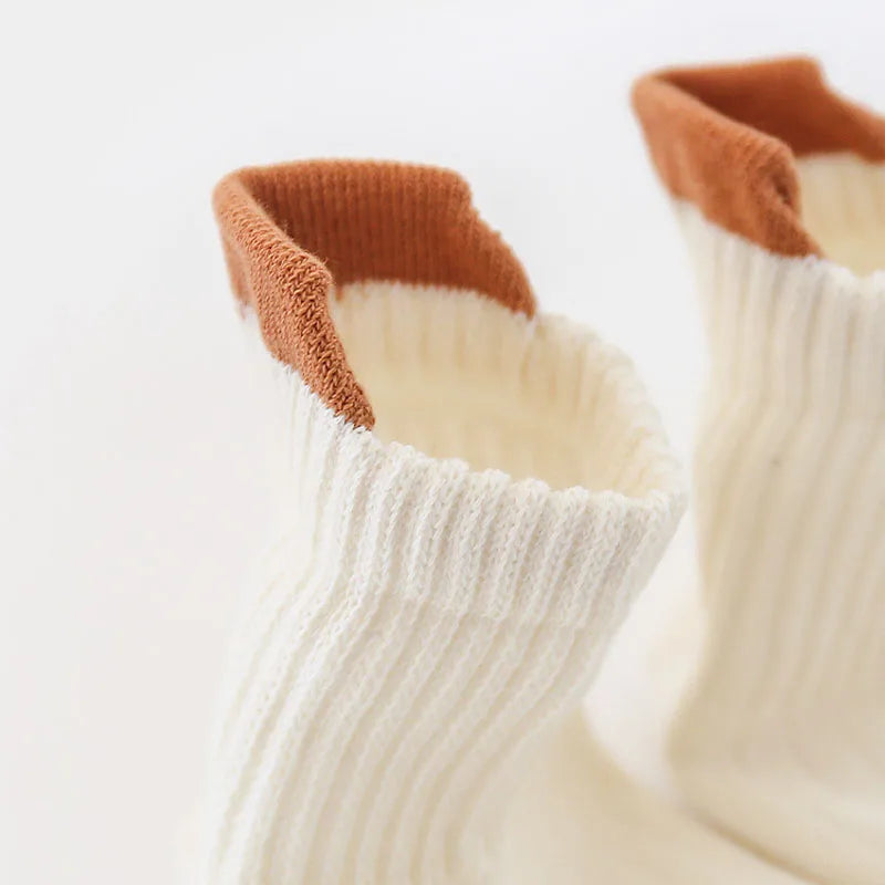 Pair Cute Kids Cotton Socks with Non-Slip Grip