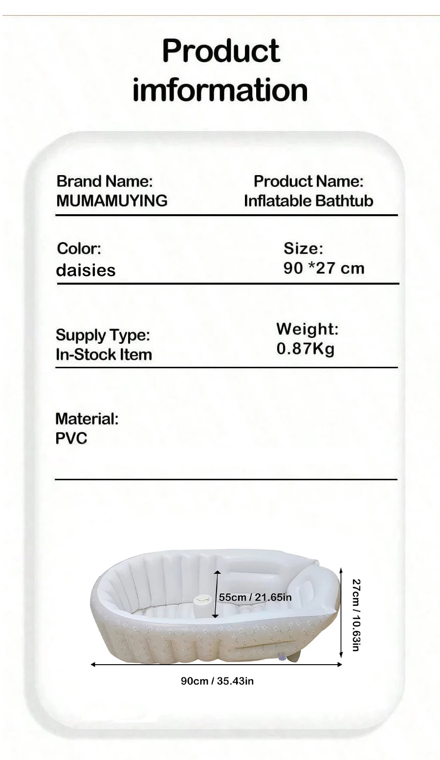 AquaNest Inflatable Baby Bathtub