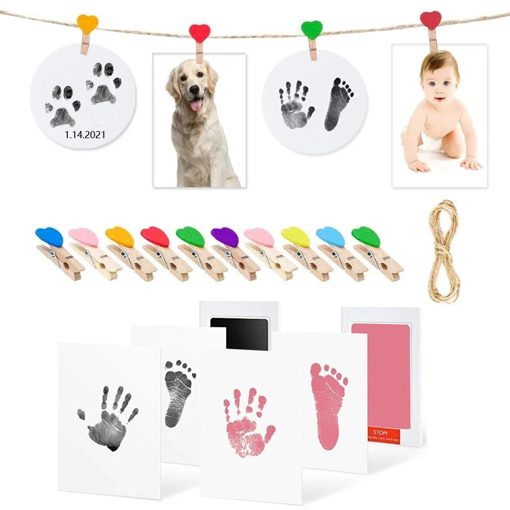 Baby & Pet Footprint Kit – Non-Toxic Inkless Hand & Paw Prints