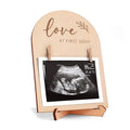 Wooden Double-Sided Ultrasonic Photo Frame – Pregnancy & Newborn Keepsake Gift