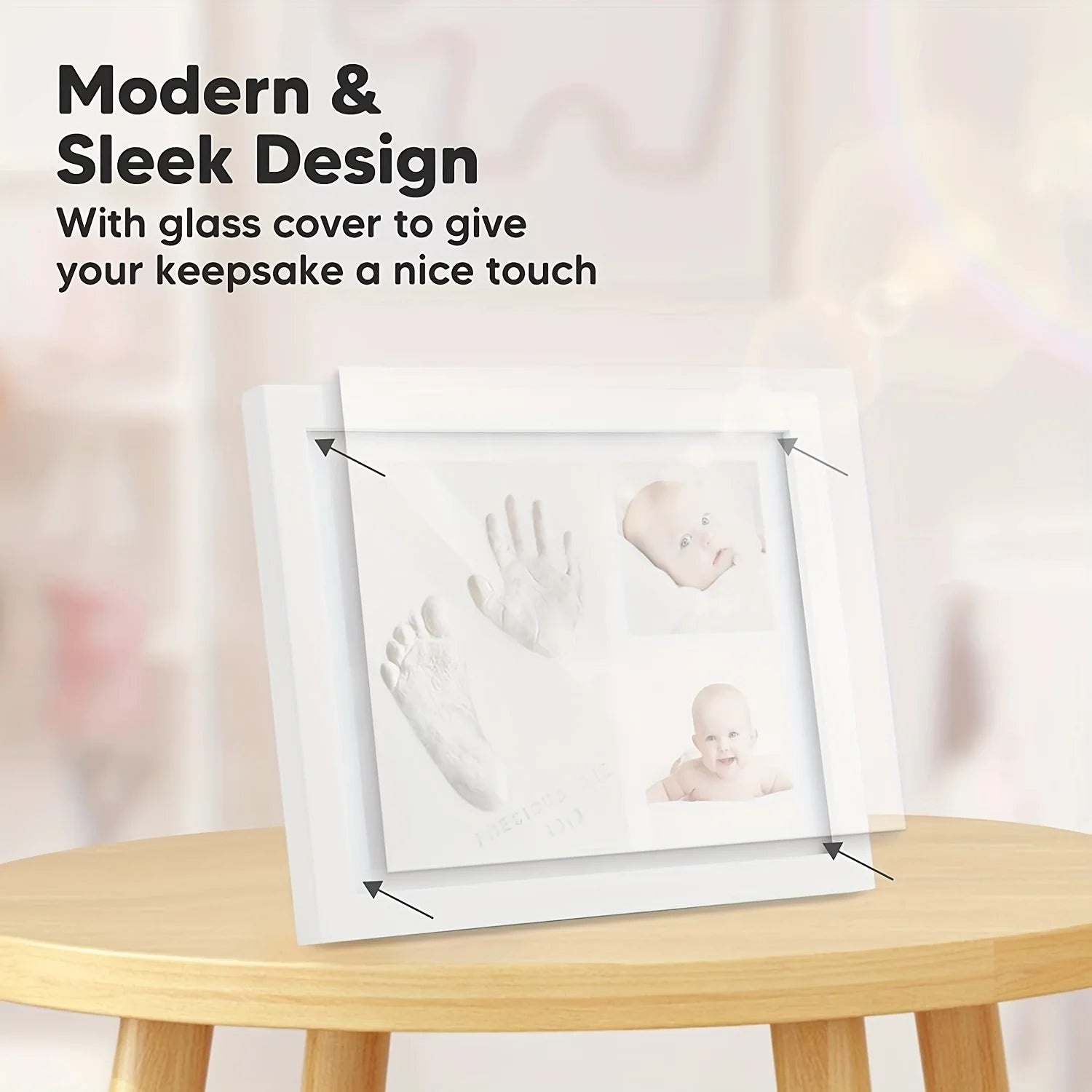 Baby Hand & Footprint Kit – Clay Photo Frame Keepsake for Boys & Girls