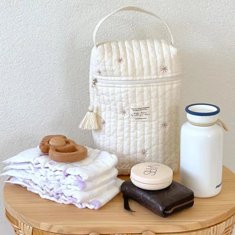 Quilted Baby Diaper Caddy – Portable Stroller & Mommy Organizer Bag